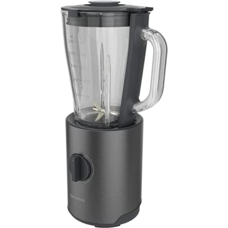 Grundig Delisia Novus SM 7140 Professioneller Standmixer, 1,5 Liter, 800 Watt, 6-Fach Edelstahlmesser mit Zirkonium-Beschichtung, 5 Geschwindigkeitsstufen + Pulse-Funktion, Dark Inox/Edelstahl – Bild 3