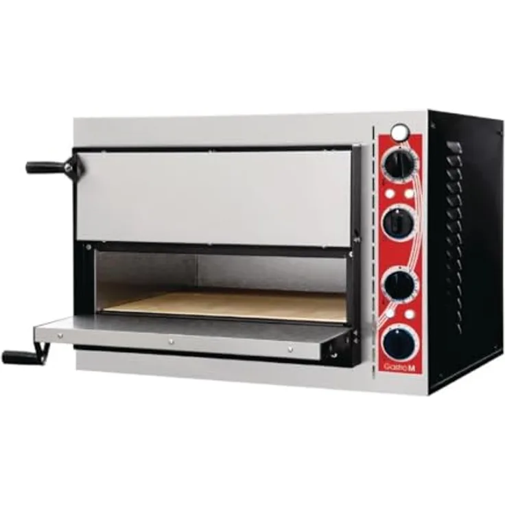 Gastronoble Gastro M Pisa Pizzaofen 2 Kammern, Edelstahl, elektrisch, 2400W, max. 320°C, für 1 Pizza, 2952 cm² Backfläche