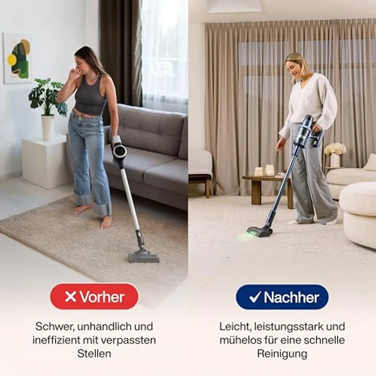 Samako Akku Staubsauger CleanDetect 450W, Handstaubsauger kabellos mit 4 Zubehörteilen und intelligenter Schmutzerkennung – Bild 11