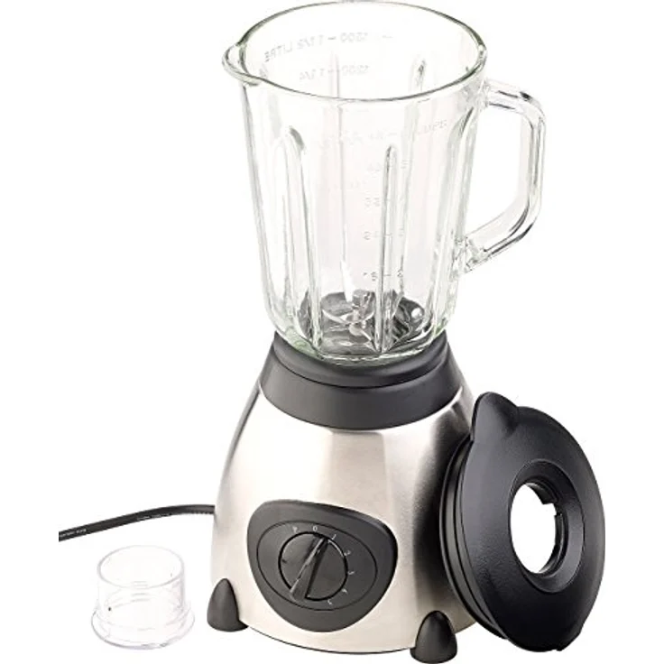 Rosenstein & Söhne Standmixer, Glas, 600W, 1,5 Liter, 5 Geschwindigkeiten, Pulse-Funktion, silber, schwarz – Bild 6