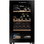 La Sommeliere Weinkühlschrank LS36BLACK, 36 Flaschen, Temperier-Servier-Weinschrank, Glastür aus UV-undurchlässigem Glas, 5°C bis 20°C, freistehend