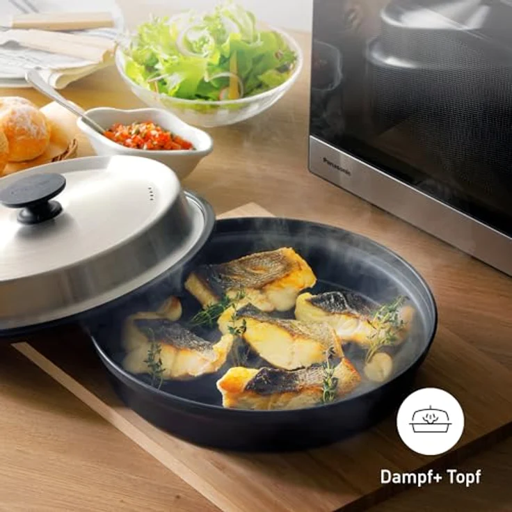 Panasonic NN-GD38QSEPG, Mikrowelle mit Grillfunktion, 29 l, Inverter Technologie, inkl. 4-in-1 Dampf + Topf – Bild 10
