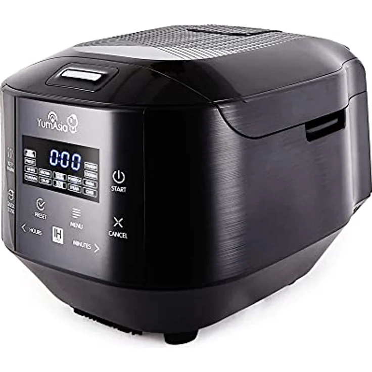 Yum Asia Bamboo Reiskocher mit Induktionsheizung (IH) und Keramikschale, 7 Reiskochfunktionen, 4 Multikocherfunktionen, Motouch LED-Anzeige (1,5 Liter) 220-240V Europa Power (Anthrazitschwarz) – Bild 1