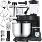 KESSER K-KM 3000 3 in 1 Universal Küchenmaschine, 1500W, 5,5L Schüssel, inkl. Fleischwolf, 3 Rührwerkzeuge, 1,5L Entsafter, Wurst Set Pasta & Plätzchenformen, schwarz