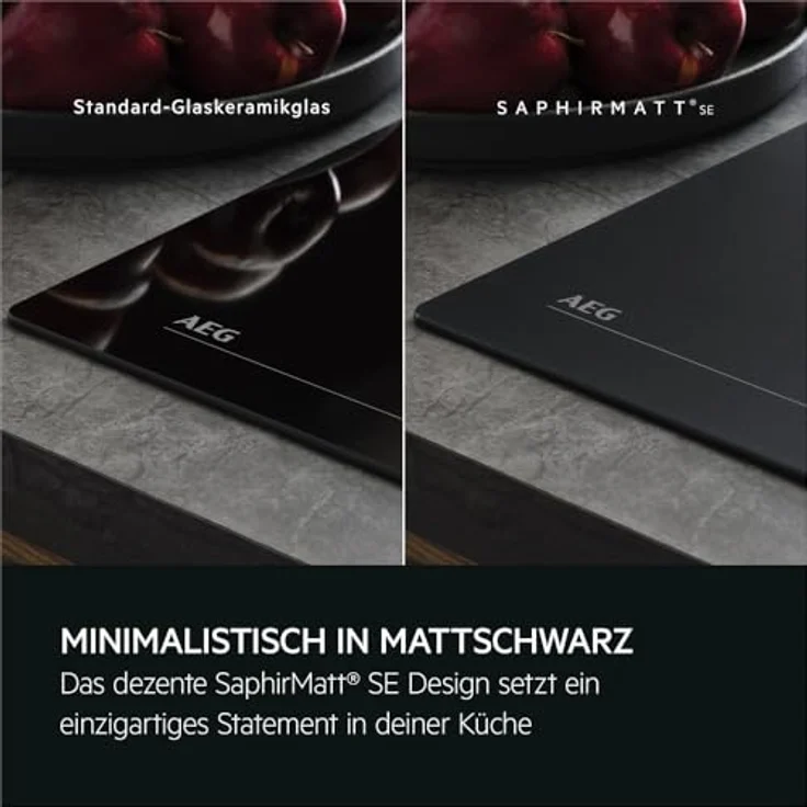 AEG Induktions-Kochfeld Serie 5000 TO64ICOFIT, Kratzresistente SaphirMatt SE-Oberfläche, 4 Kochzonen, Made in Germany, Bräterzone – Bild 2