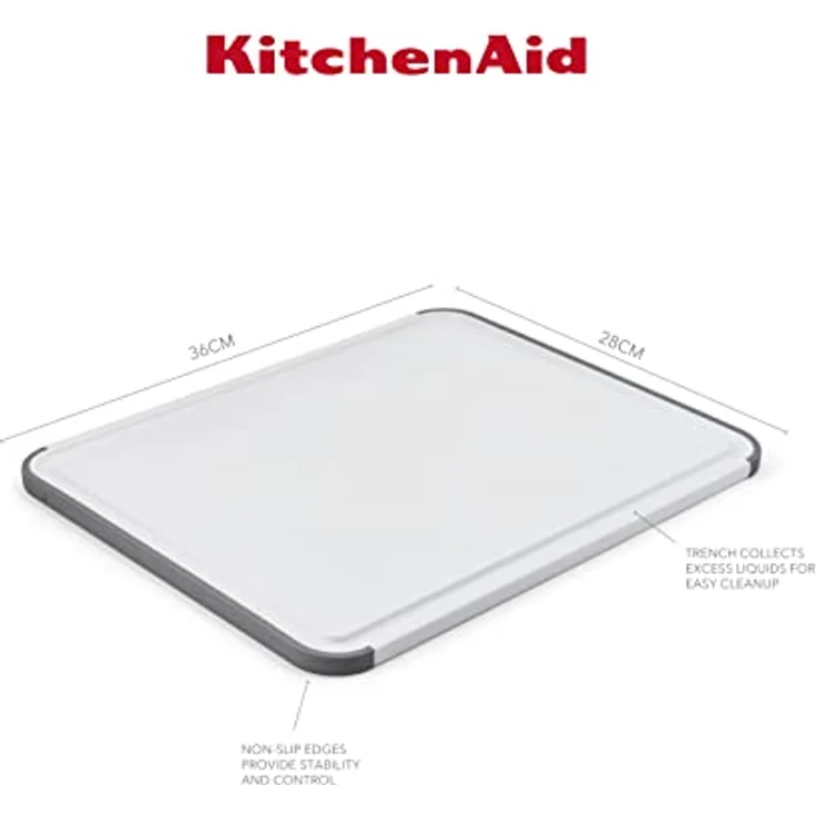 KitchenAid Klassisches Schneidebrett, Polypropylen, rutschfest, 35 x 28 cm – Bild 2
