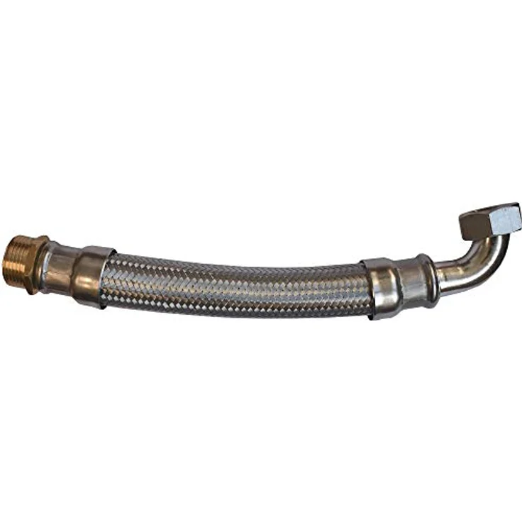 KLASEBO® flexibler Panzerschlauch DN25, 1 Zoll, Edelstahl, DVGW zertifiziert, 500mm Bogen, lebensmittelecht – Bild 1