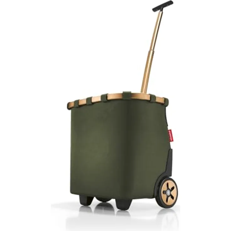 reisenthel carrycruiser Forest Gold – Tragbarer Einkaufstrolley mit Aluminiumrahmen, Schultergurt, 40 l Volumen und wasserabweisendem Material