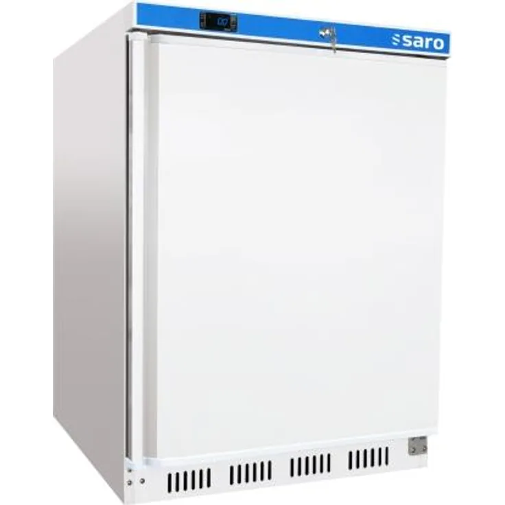 SARO Kühlschrank HK 200 PRO, einbrennlackiertes Stahlgehäuse in Weiß, 3 höhenverstellbare Roste, digitale DIXELL-Temperaturkontrolle, statische Kühlung mit Umluftventilator