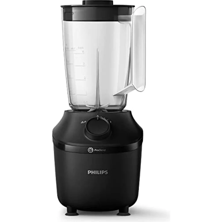 Philips HR2041-41 Standmixer, 450W, 1 Geschwindigkeit, Puls-Funktion, Motor-Thermo-Protection-Sensor, Saugfüße, 1,9L Behälter, inkl. Trinkflasche, schwarz – Bild 2