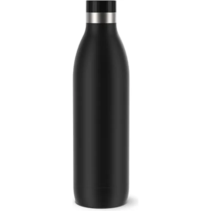 Emsa BLUDROP Trinkflasche 1,0L - basic black, Edelstahl mit 360°-Trinkrand