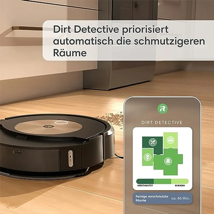 iRobot Roomba Combo j9+ Saug- und Wischroboter mit autom. Absaug-/Nachfüllstation, Kartierung, PrecisionVision Navigation, 4-Stufen-Reinigung, Objekterkennung/ -vermeidung, Sprachassistentenkompatibel – Bild 4
