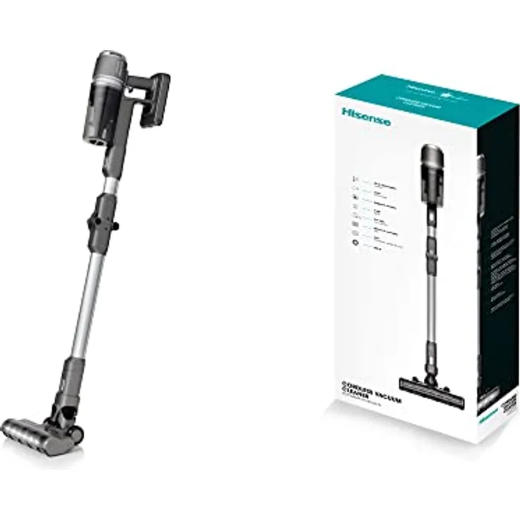 Hisense HVC6464A Kabelloser Besensauger, 25,2 V, Laufzeit bis zu 60 Minuten, LED-Anzeige, Zubehör zum Saugen und Schrubben von Böden mit Mop-Bürste