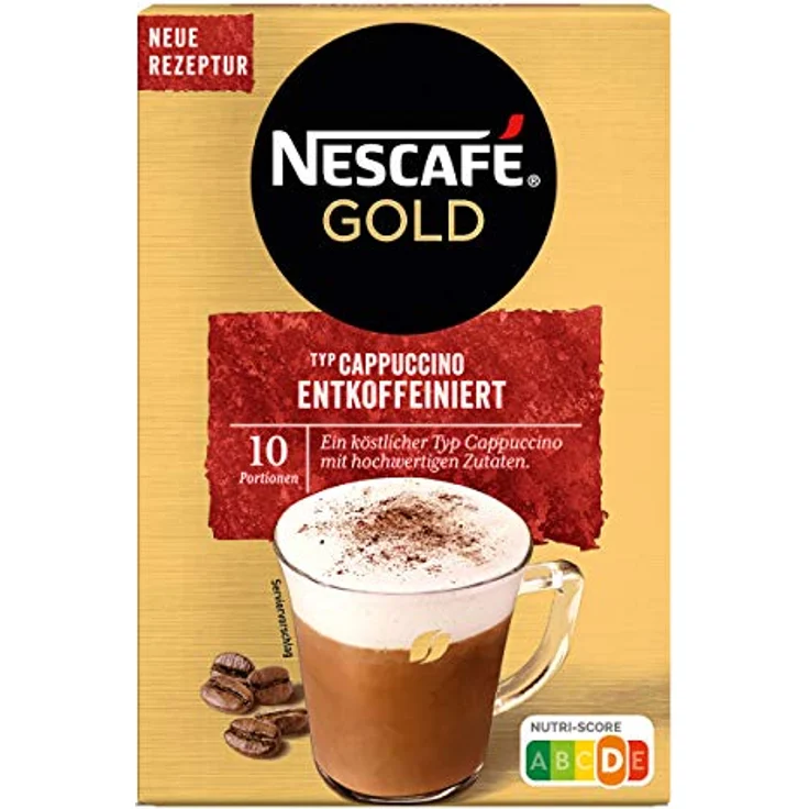 Nescafe Typ Cappuccino, Entkoffeiniert, Löslicher Kaffee, Instantkaffee, 10 Portionen zu je 12.5 g – Bild 3