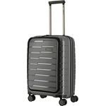 travelite 4-Rad Handgepäck Koffer mit Vortasche erfüllt IATA-Bordgepäckmaß, Gepäck Serie AIR BASE: Funktionaler Hartschalen Trolley im coolen Look, 075346-04, 55 cm, 43 Liter, anthrazit (grau)