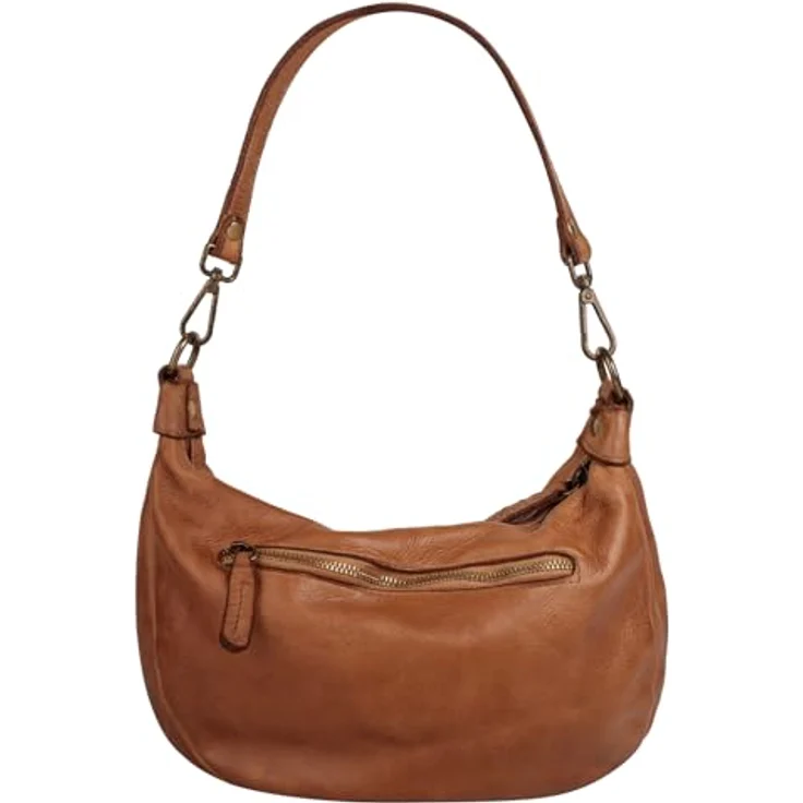 Samantha Look Umhängetasche, echt Leder, Made in Italy, 21 cm x 28 cm x 8 cm, abnehmbarer Henkel, verstellbarer Schultergurt, Smartphonefach bis 6,7 Zoll – Bild 4