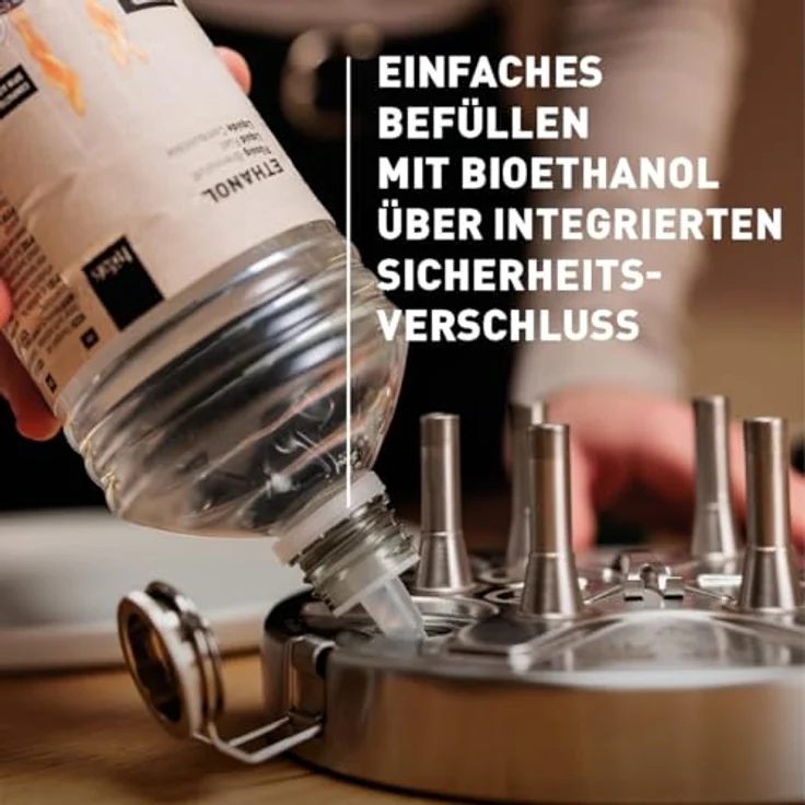 höfats CIRCLE 35 Tischgrill, Indoor & Outdoor Bioethanol Planchagrill mit flexibler Temperaturkontrolle und emaillierter Gusseisen-Grillplatte – Bild 7