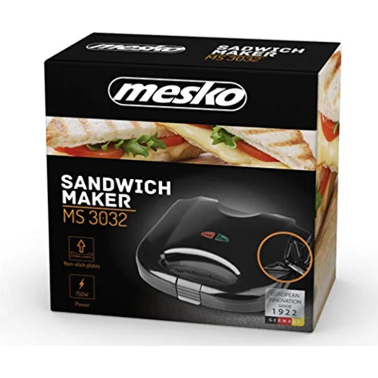 Mesko Sandwich-Maker 750 W, Schwarz, Mehrfarbig, Einheitsgröße – Bild 8