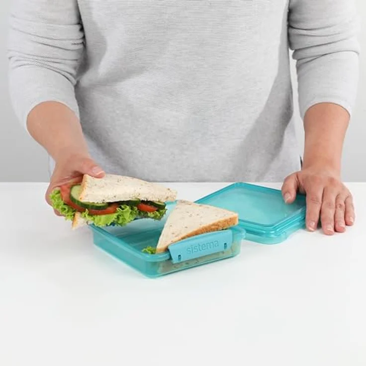 Sistema Ocean Bound Sandwichbox aus Kunststoff, 450 ml, BPA-frei, Blaugrün – Bild 5