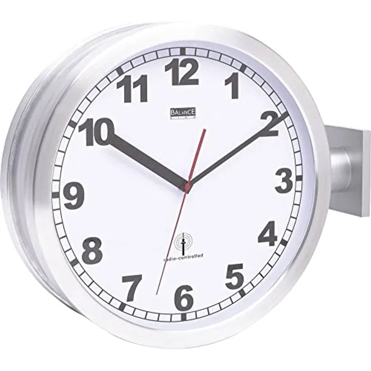Eurotime 91764-47 Funk Wanduhr 40 cm Aluminium