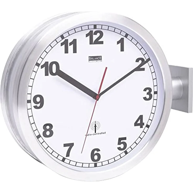 Eurotime 91764-47 Funk Wanduhr 40 cm Aluminium