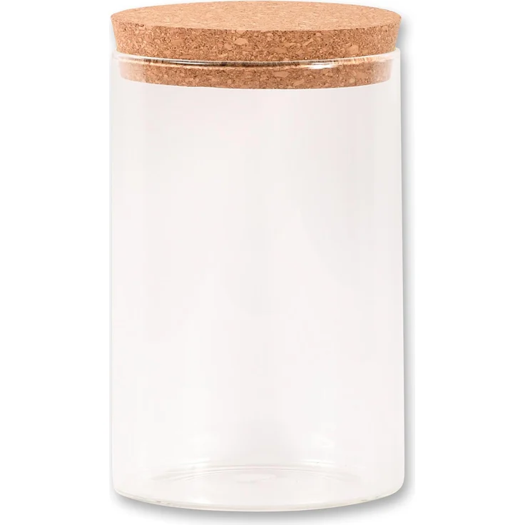 Kesper Glasbehälter mit Korkverschluss, 800 ml, hitzebeständig bis 230 °C, mikrowellengeeignet, gefrierfest und stapelbar