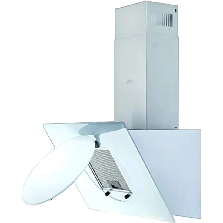 NEG Dunstabzugshaube KF106-ATW (Umluft/Abluft) weiß 60cm kopffrei mit LED-Beleuchtung, Randabsaugung, Glas-Front, 3 Motorstufen (max. 800m³/h), sehr leise – Bild 4