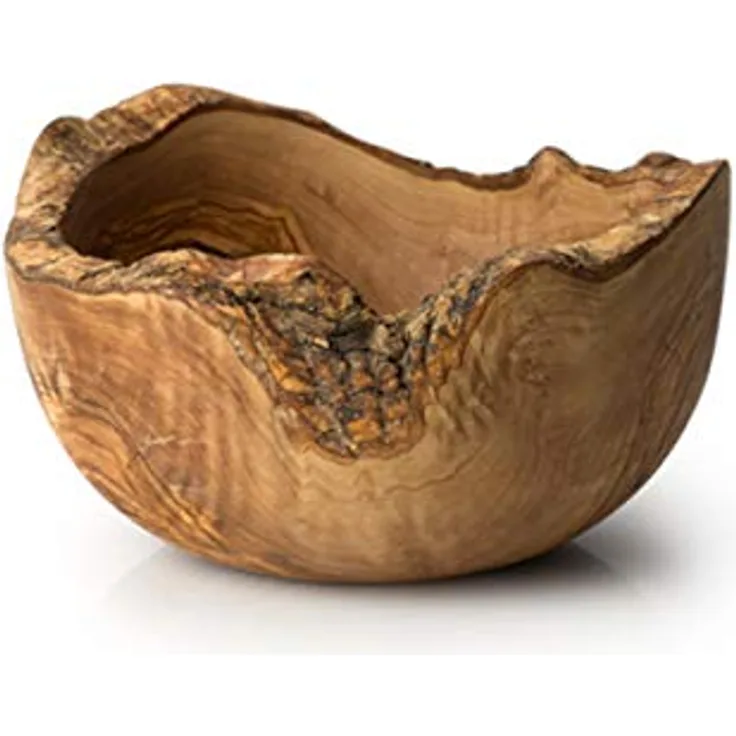 Continenta Schale aus natürlichem Olivenholz, 25 cm, Servierschale in Naturform, Naturprodukt, veredelt mit lebensmittelechtem Öl, Unikat 4017167414102 Mehrfarbig