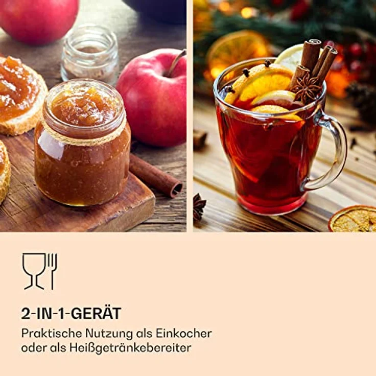 Klarstein Abbey 40 Einkochautomat, Getränkespender mit 40L Kapazität, Edelstahl, 100°C, 180 Minuten – Bild 3