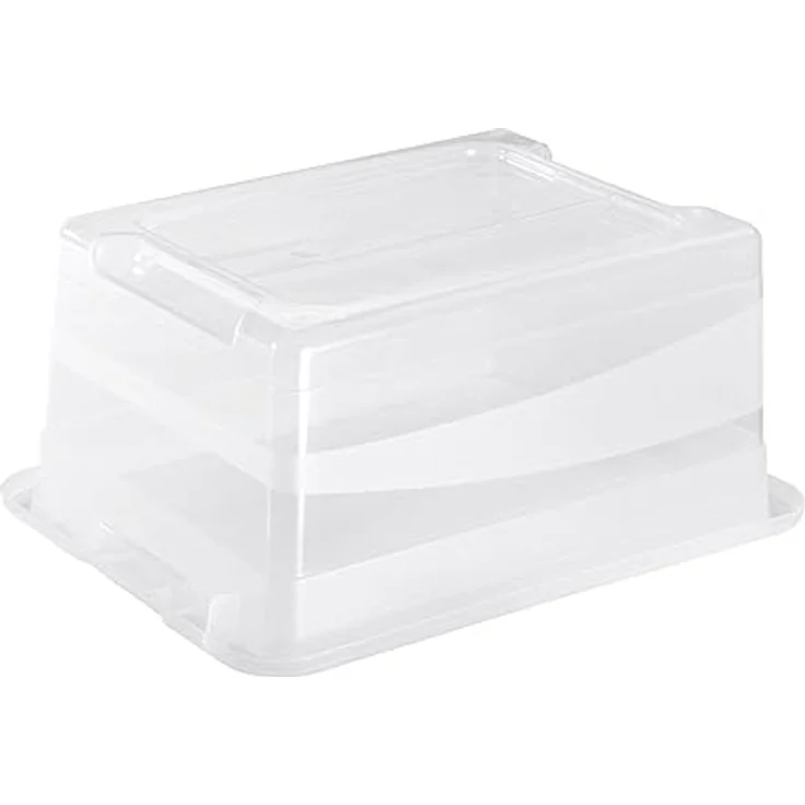 keeeper Aufbewahrungsbox mit Deckel und Schiebeverschluss, 39,5 x 29,5 x 17,5 cm, 12 l, Cornelia, Transparent – Bild 5