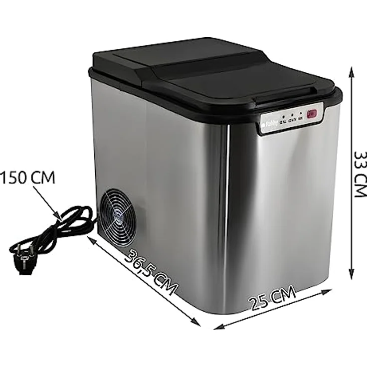 Ruhhy Eismaschine Eiswürfelmaschine - Professionelle Eismaschine 12 kg/Tag, LED-Anzeige, transparente Abdeckung - Weiß – Bild 2