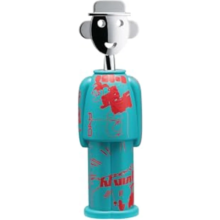 Alessi Liquid AM23A 31, Design-Korkenzieher aus Alkipapier und verchromtem Zamak, phosphoreszierend, mehrfarbig – Bild 2