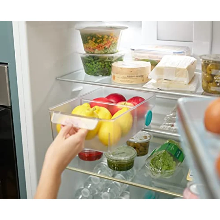 Joseph Joseph FridgeStore – Kühlschrank-Aufbewahrungskorb, Schubladen-Organizer mit leicht ziehbarem Griff und Rollen für einfachen Zugriff, passend für alle gängigen Kühlschränke, BPA-frei, groß – Bild 5