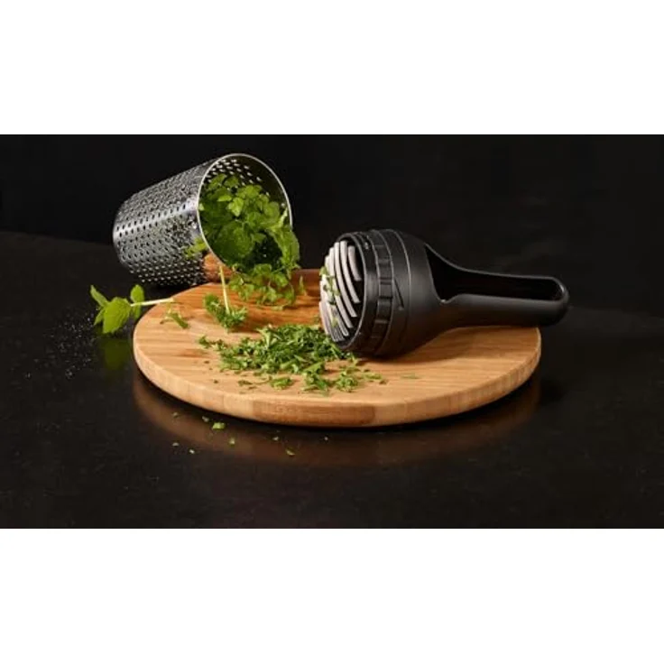 RÖSLE Salatschleuder, Kräuterdusche mit Wiegemesser, Kräutermesser, spülmaschinengeeignet – Bild 4