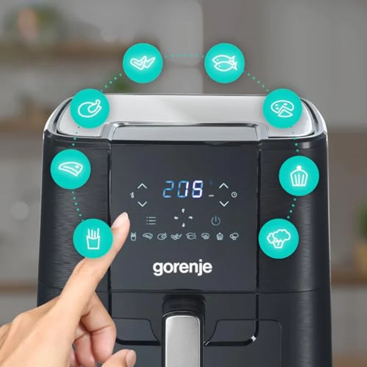 GORENJE Heißluftfritteuse Heißluftfritteuse, 1350 W, mit Sichtfenster, Kunststoffgehäuse, LED-Display, Antihaftbeschichtung – Bild 5
