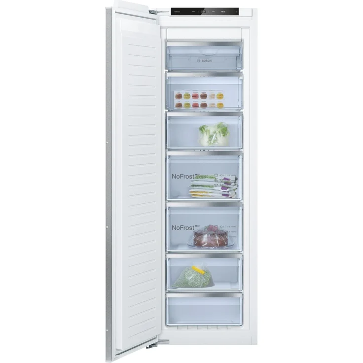 Bosch Serie 6 GIN81ACD0, Einbau-Gefrierschrank mit 212 l, 34 dB, No-Frost-System, D, Silber, Grau