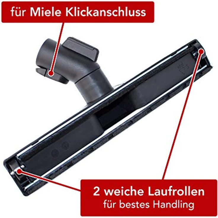 Maxorado Parkettdüse für Miele Staubsauger, 30 cm Hartbodenbürste mit Klickverschluss, 35 mm Anschluss, Leichtbauweise – Bild 4