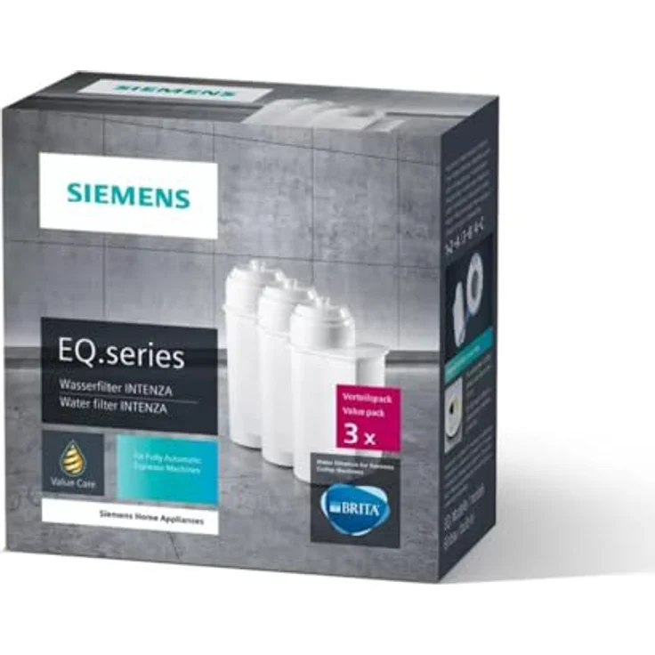 Siemens TZ70033 Brita Intenza Wasserfilter, reduziert Kalkgehalt im Wasser, für EQ.Serie und Einbauvollautomaten, 3 Stück, weiß, kompatibel mit Siemens EQ.8, EQ.7, EQ.6, EQ.5 und Einbauvollautomaten – Bild 6