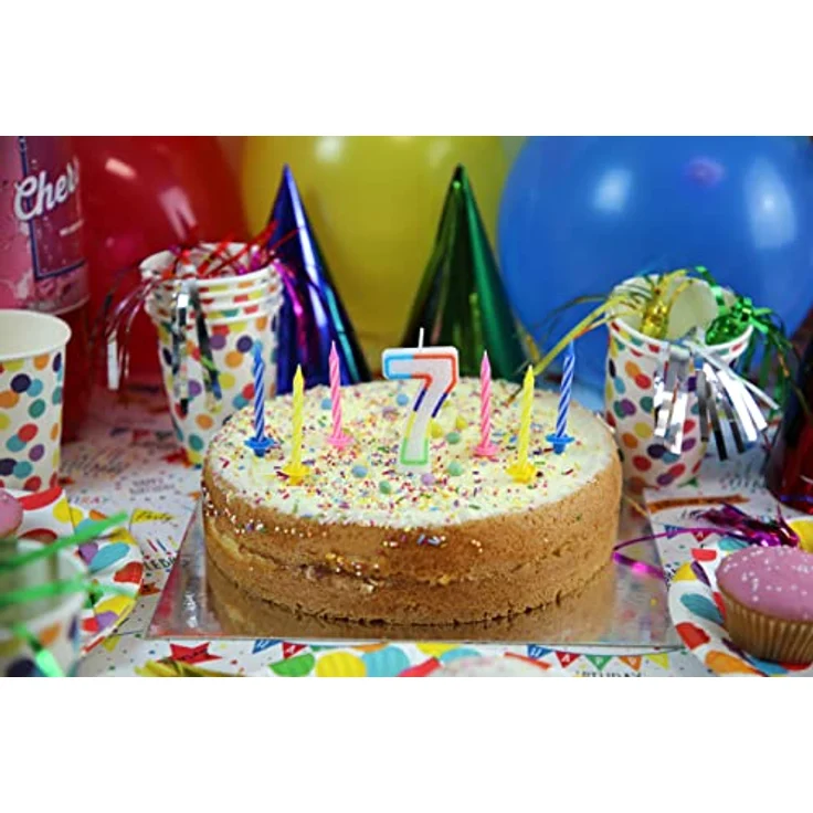 Clairefontaine 26577-SC - Set mit 12 Kerzen + 12 Kerzenhalter + Deko ''Happy Birthday'', Gold, 1 Set – Bild 2