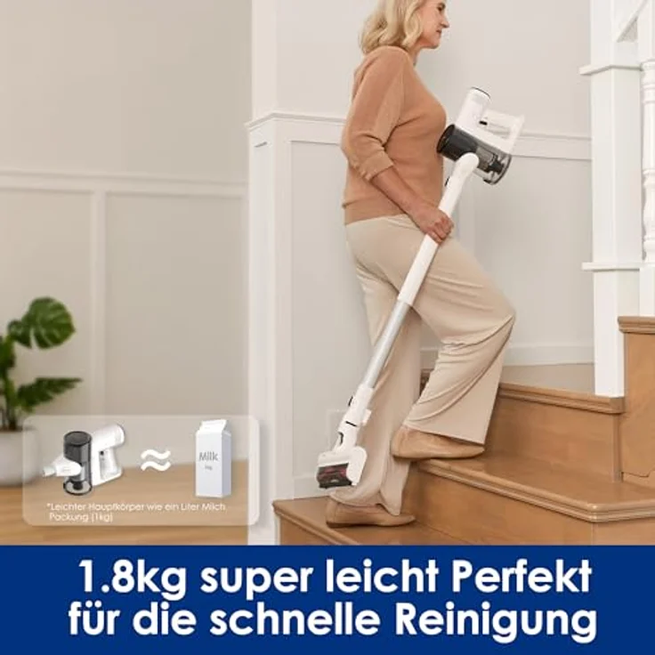 Tineco Pure ONE Air Akku Staubsauger, Multi-Cyclone, ultraleise, leistungsstark, langlebiges Design, installationsfreie Ladestation, blau – Bild 3