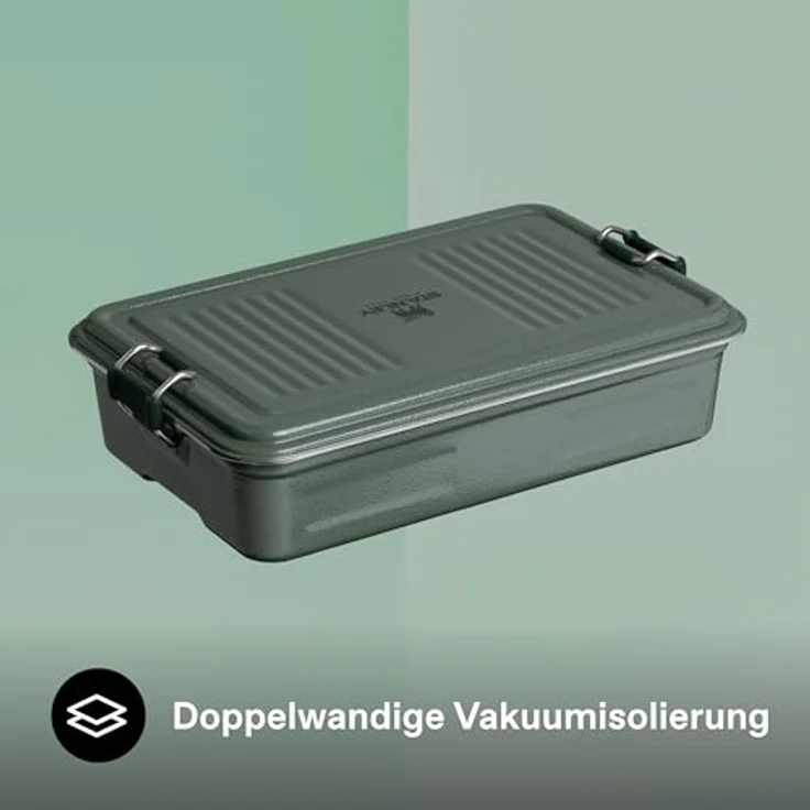 STANLEY 1913 Useful Classic Box 2L, Spülmaschinenfeste Edelstahl-Lunchbox, stapelbar, BPA-frei, Hammertone Green – Bild 5