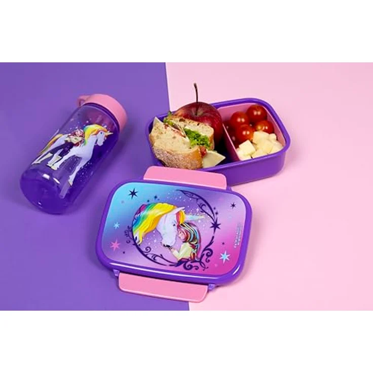 Unicorn Academy Lunchbox Lila, Brotdose 18 x 14 x 6 cm für Schule und Freizeit, leicht und kompakt – Bild 4