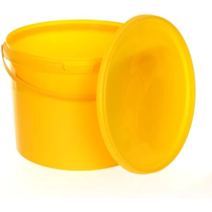 BenBow Eimer mit Deckel und Griff, 10L, luftdicht, lebensmittelecht, BRC-zertifiziert, auslaufsicher, gelb – Bild 1