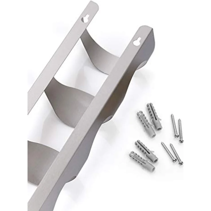 Zeller 27365 Wand-Flaschenhalter, 11.5 x 9.8 x 45 cm, edelstahl – Bild 5