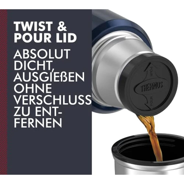 Thermos Stainless Beverage Bottle 0,47l, Midnight Blue, Thermosflasche Edelstahl 470ml, Isolierflasche mit Trinkbecher, 12 h heiß / 24 h kalt, spülmaschinenfest, absolut dicht, BPA-frei – Bild 3