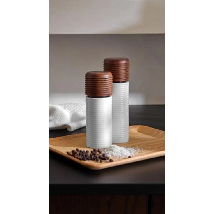 ASA SELECTION Salzmühle kitchen'art Pfeffer-/ Salzmühle weiß 15 cm, Hochwertiges Porzellan, modernes Design, einfache Dosierung – Bild 2