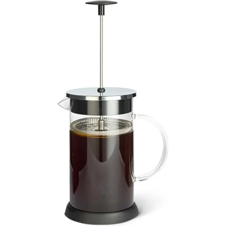 Amazon Basics French Press-Kaffeebereiter, 1 L, Borosilikatglas mit abnehmbaren spülmaschinenfesten Teilen, dreifaches Filtersystem – Bild 1