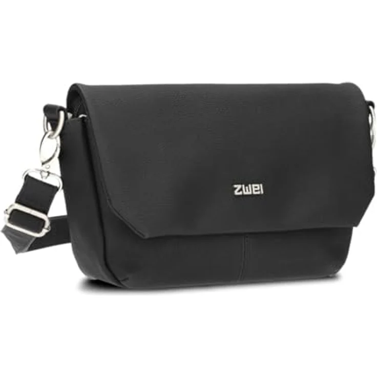 Zwei Bodybag Mademoiselle M40, Handtasche aus Kunstleder mit 1 Liter Volumen, schwarz, genarbte Oberfläche – Bild 1