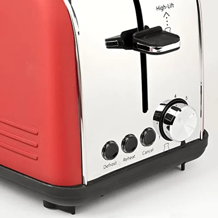 Girmi TP57 Toaster, 800 Watt, Körper und Zange, Edelstahl, Rot – Bild 3