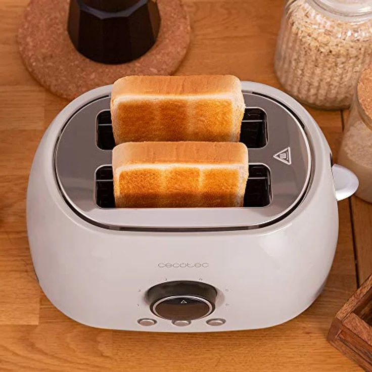 Cecotec Tostadora digital ClassicToast 8000, 2 kurze Schlitzen, 800W, 6 Bräunungsstufen, Extra-Lift-Funktion, beige double  – Bild 4